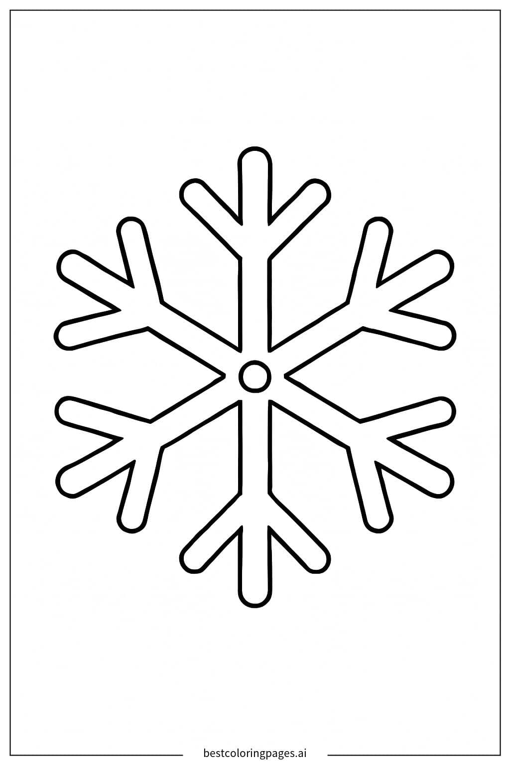 單片雪花設計 著色圖