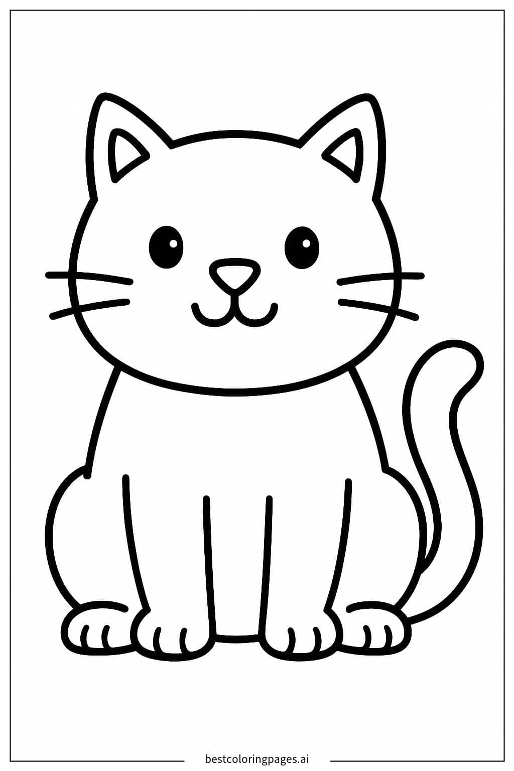 Desenhos de Gato Sentado para Colorir