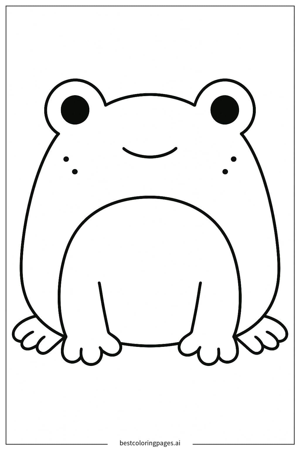 Dibujos de Rana Sentada Squishmallow para Colorear