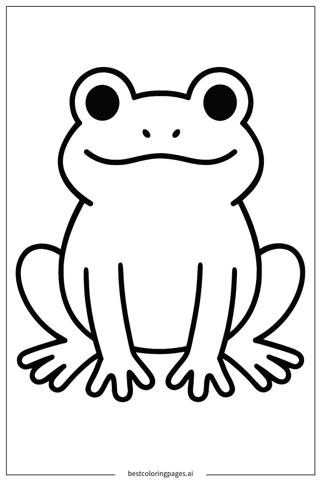 Charming Sitting Frog Coloring Page