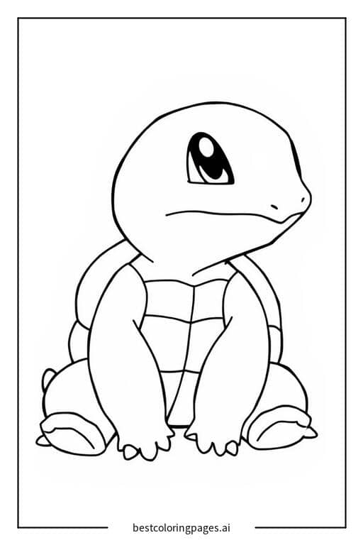Coloriage Carapuce Assis