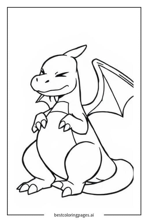 Sleeping Charizard Coloring Page