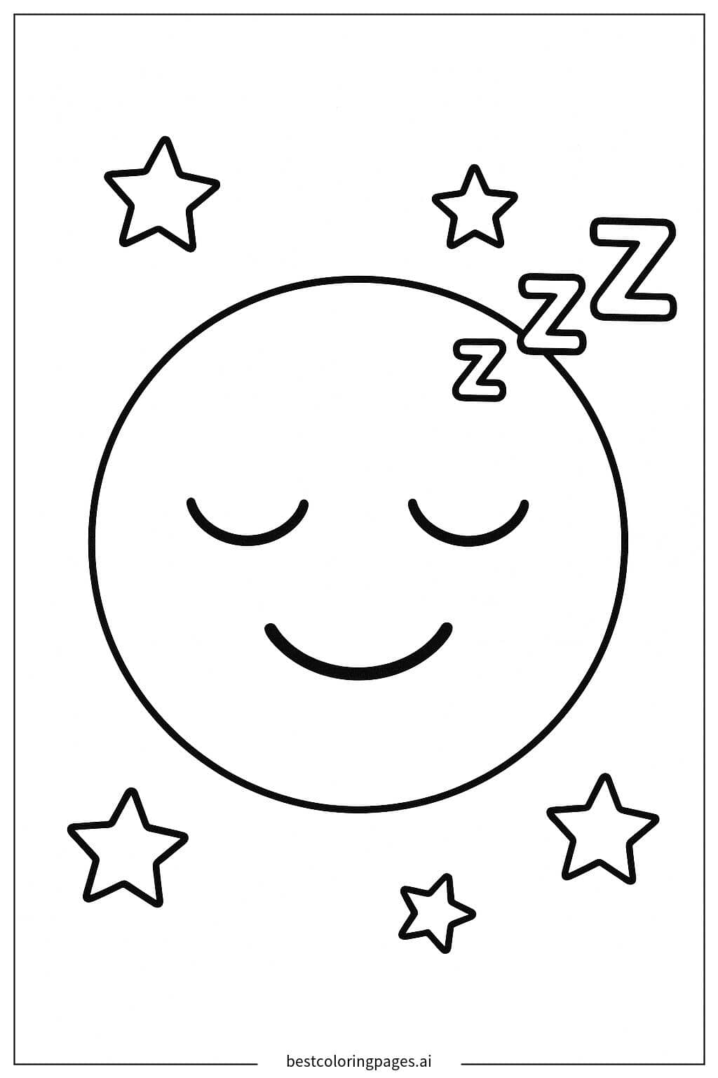 Disegni di Emoji Addormentato da Colorare