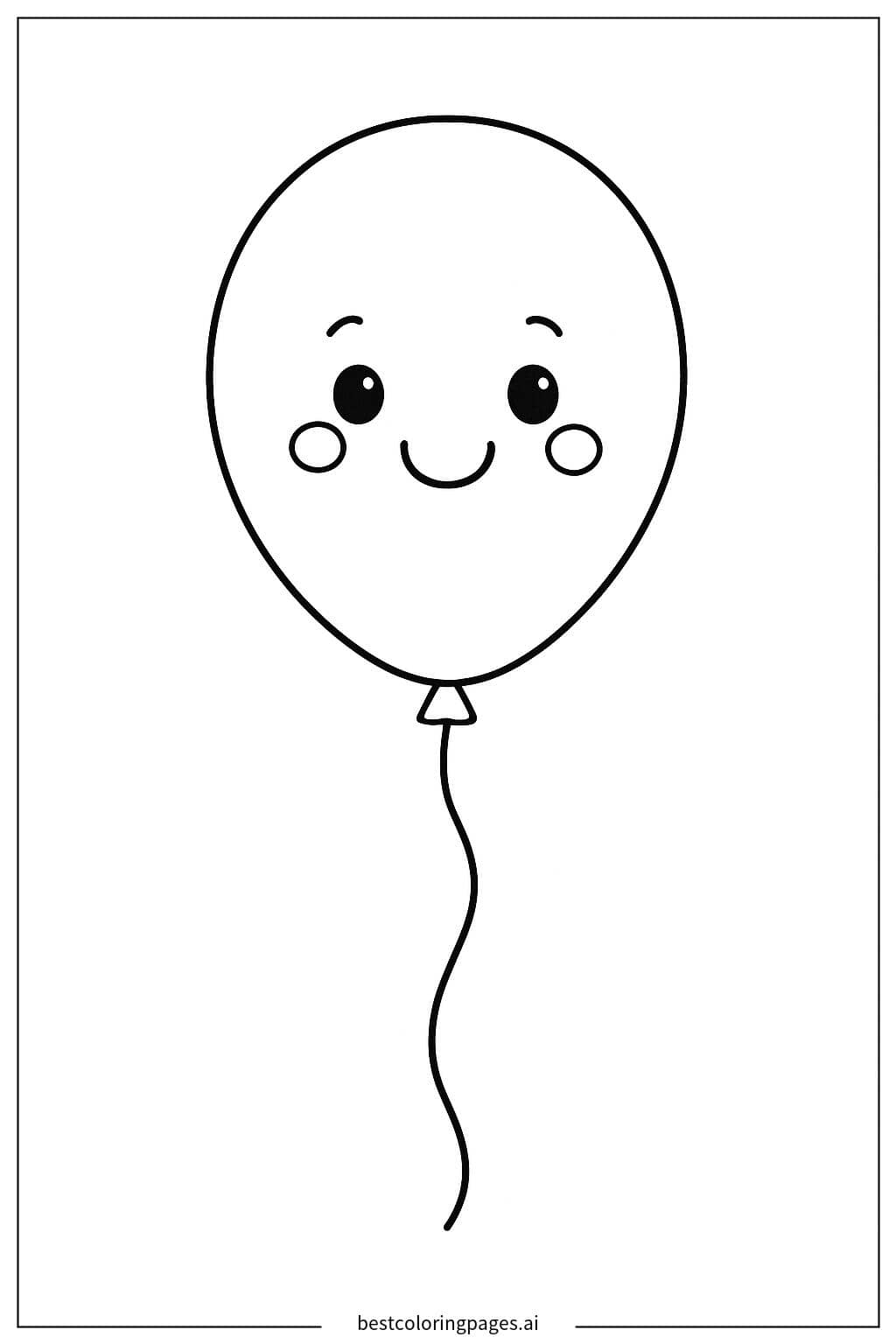 Gambar Mewarnai Wajah Balon Tersenyum