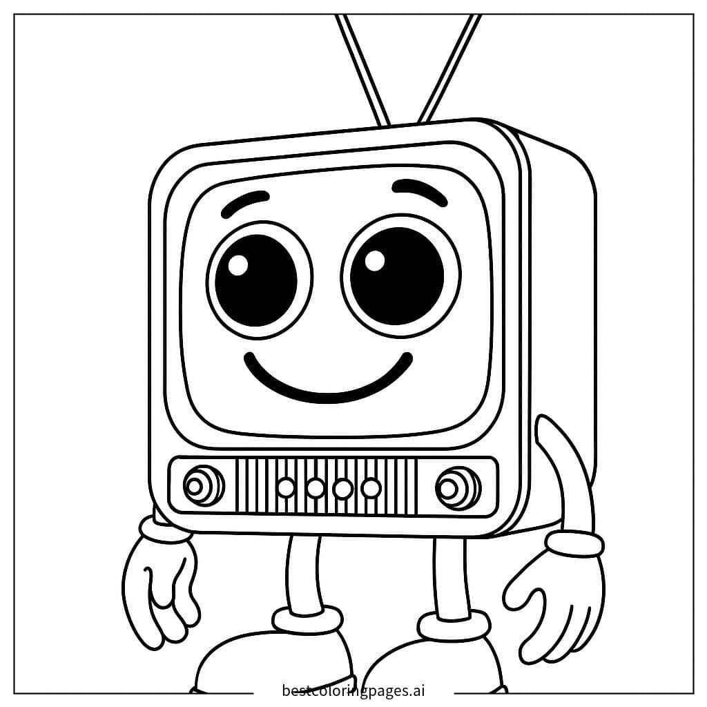 Disegni di TV Cartone Animato Sorridente da Colorare