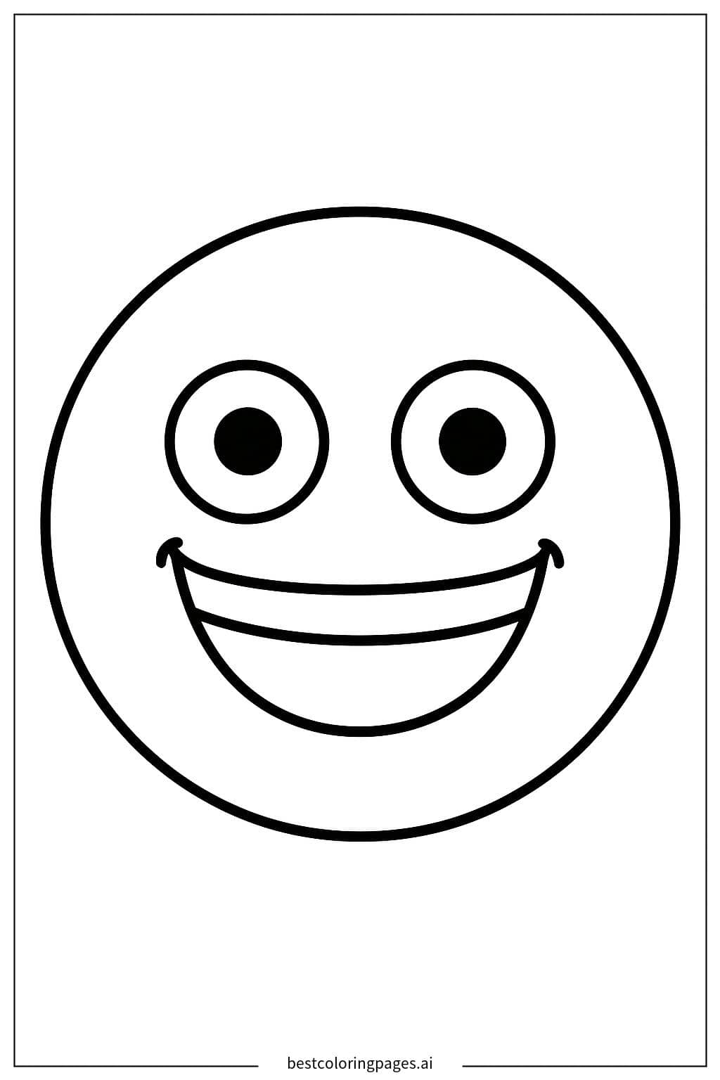 Disegni di Faccia Emoji Sorridente da Colorare