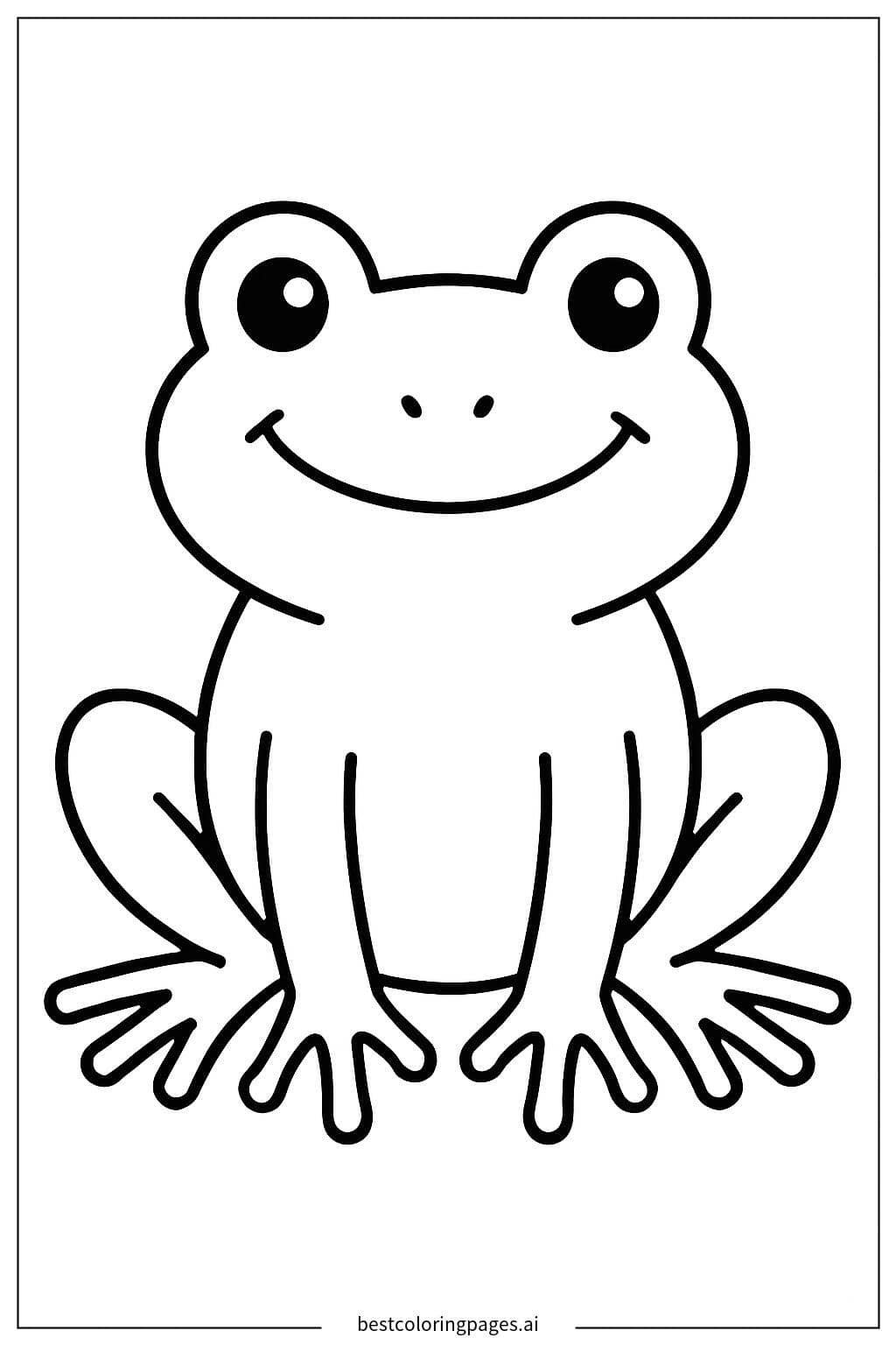 Happy Frog Coloring Page