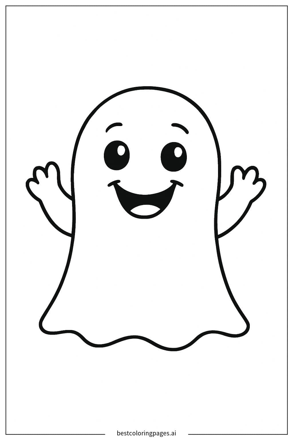 Smiling Ghost Coloring Page