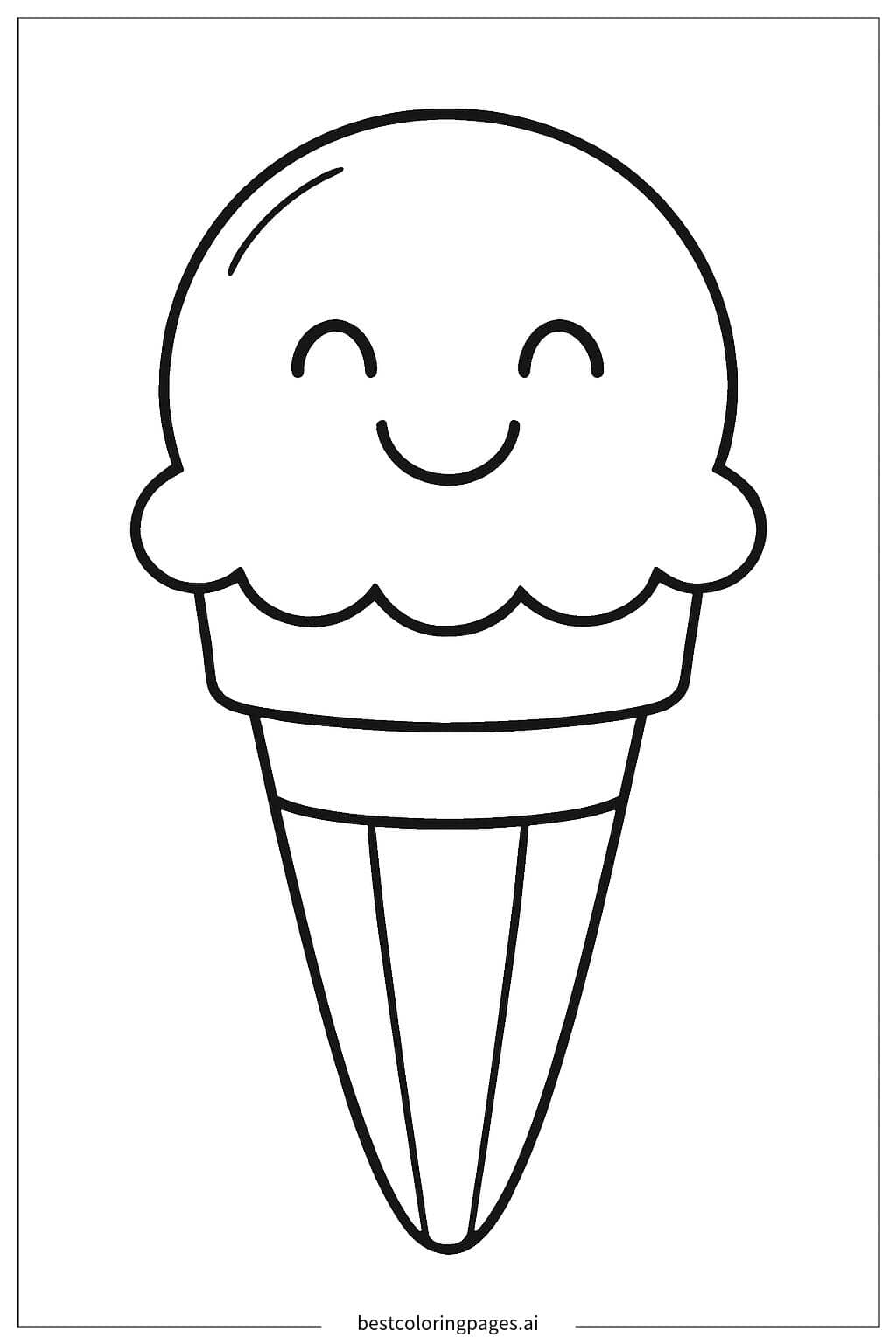 Coloriage Glace souriante