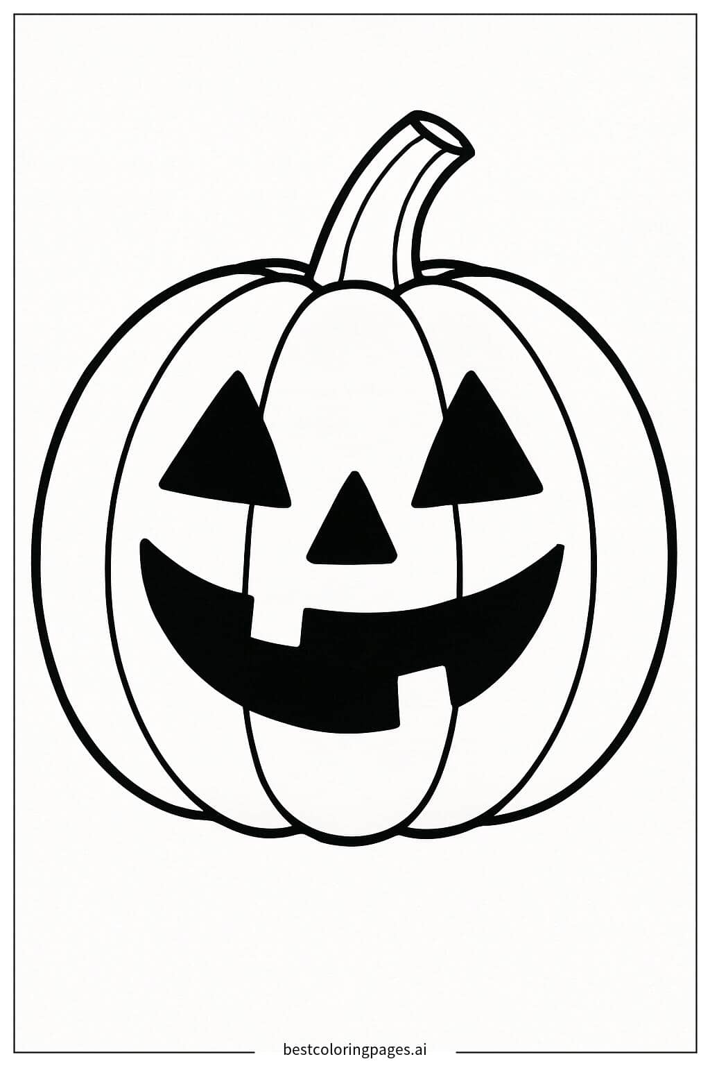 Smiling Jack-o'-Lantern Coloring Page