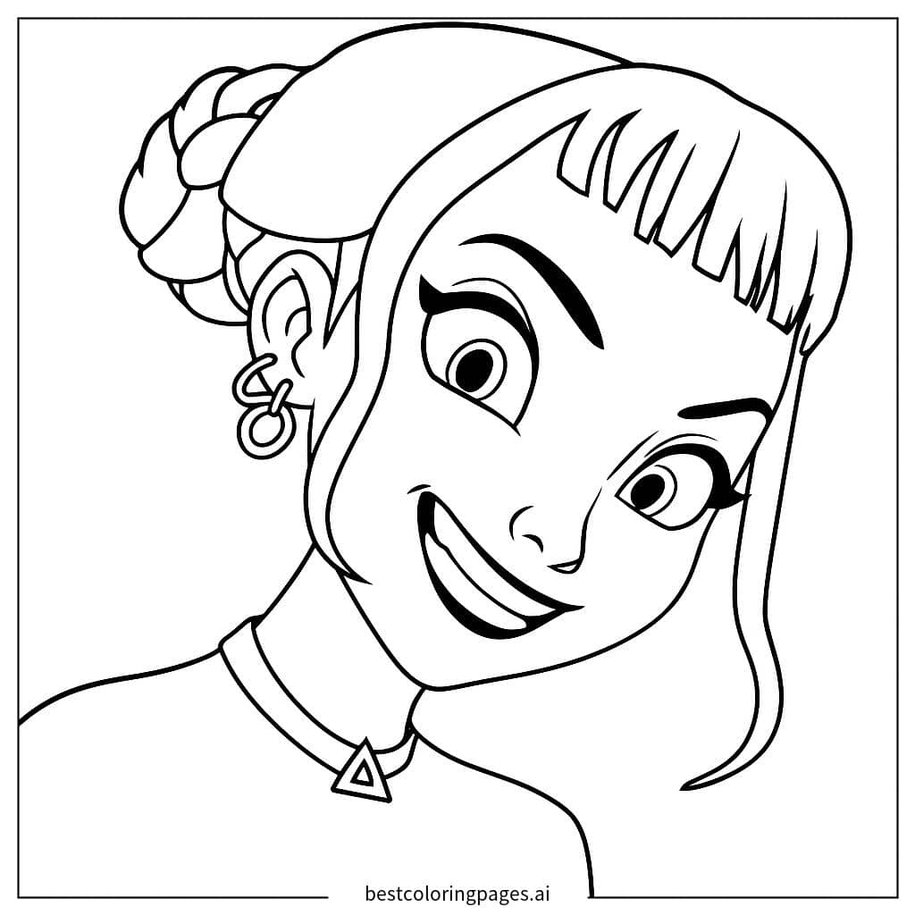 Dibujos de Líder K-pop Sonriente para Colorear