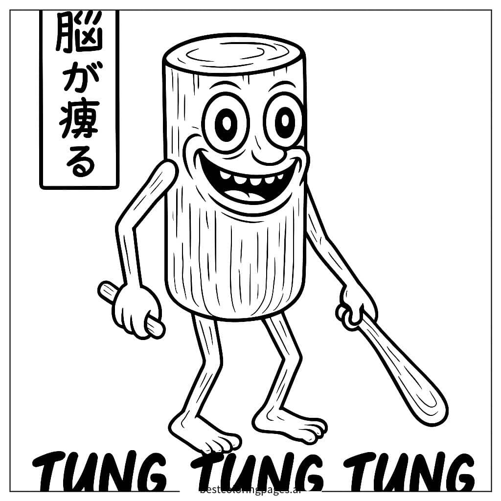 Disegni di Creatura di Tronco Sorridente da Colorare