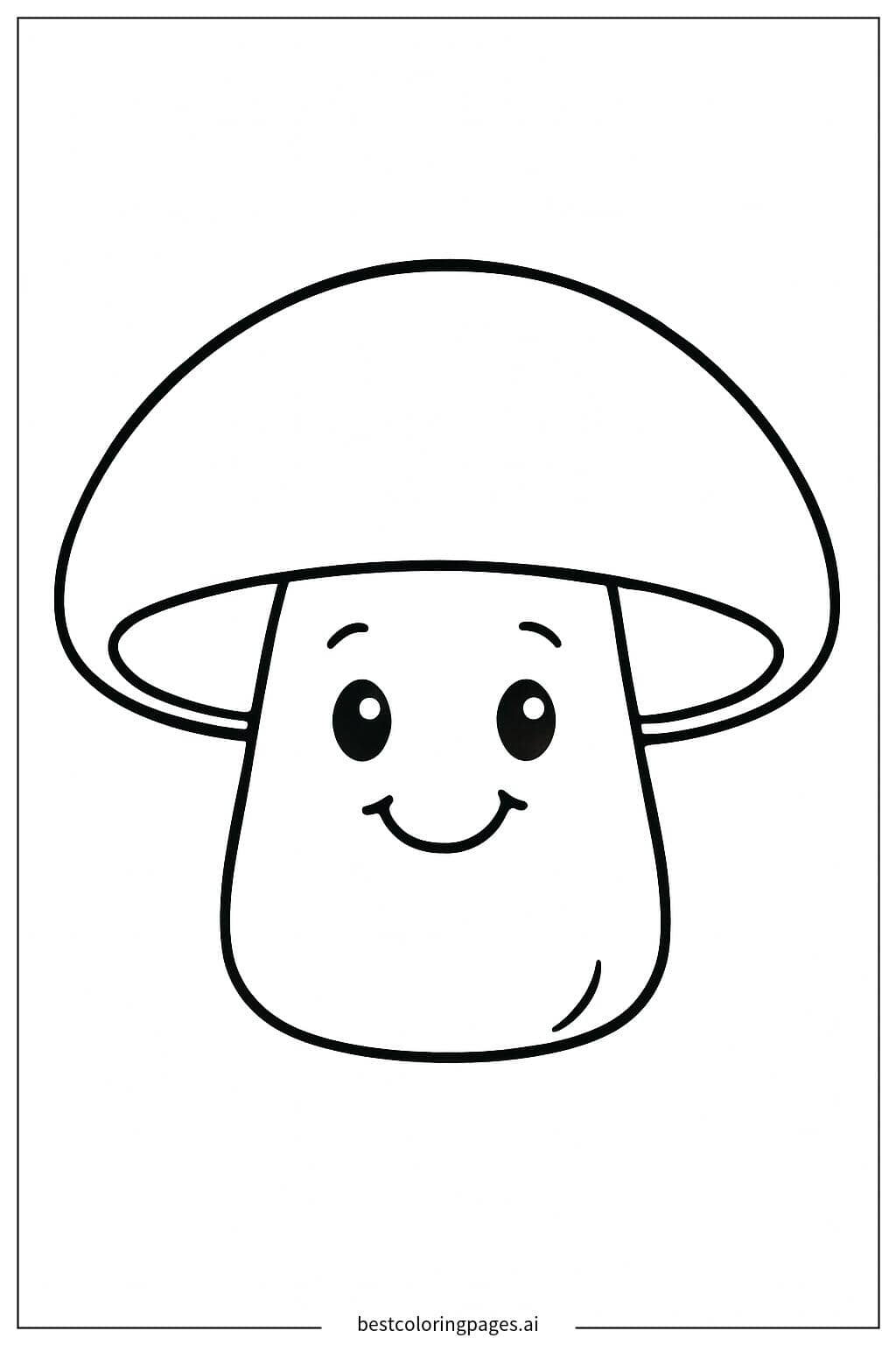Smiling Mushroom Coloring Page