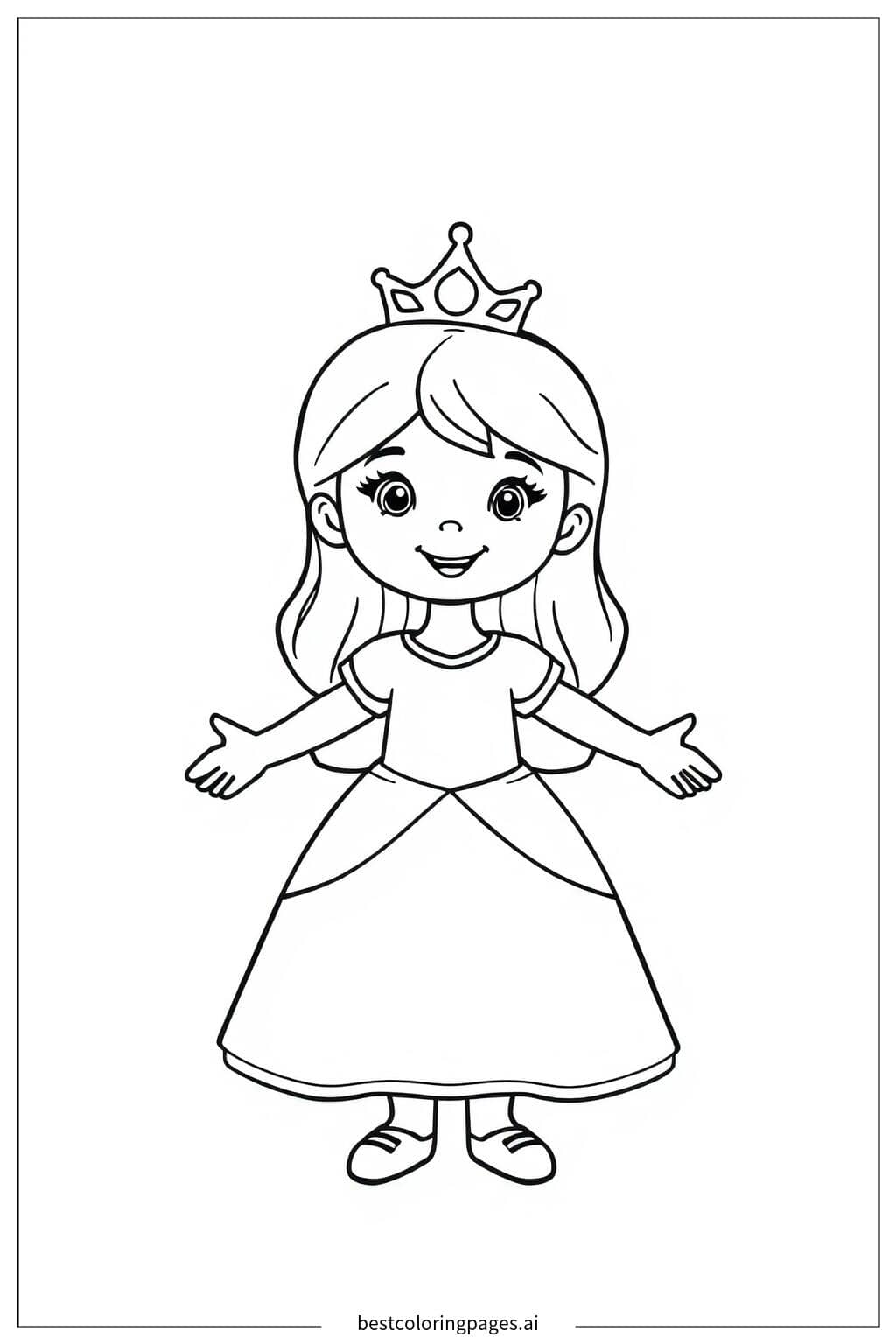 Lächelnde Prinzessin Ausmalbilder