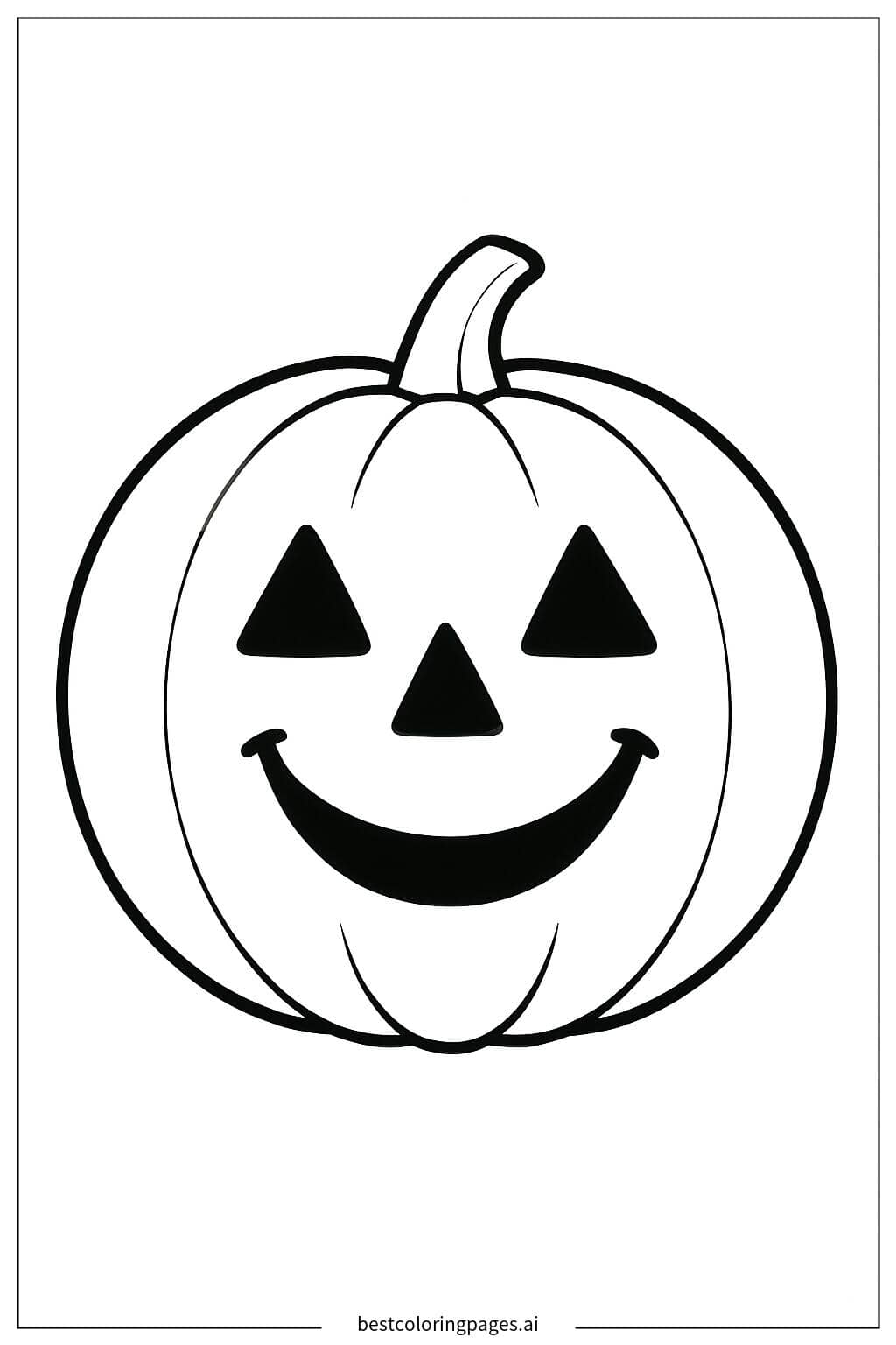 Happy Pumpkin Face for Halloween Fun Coloring Page