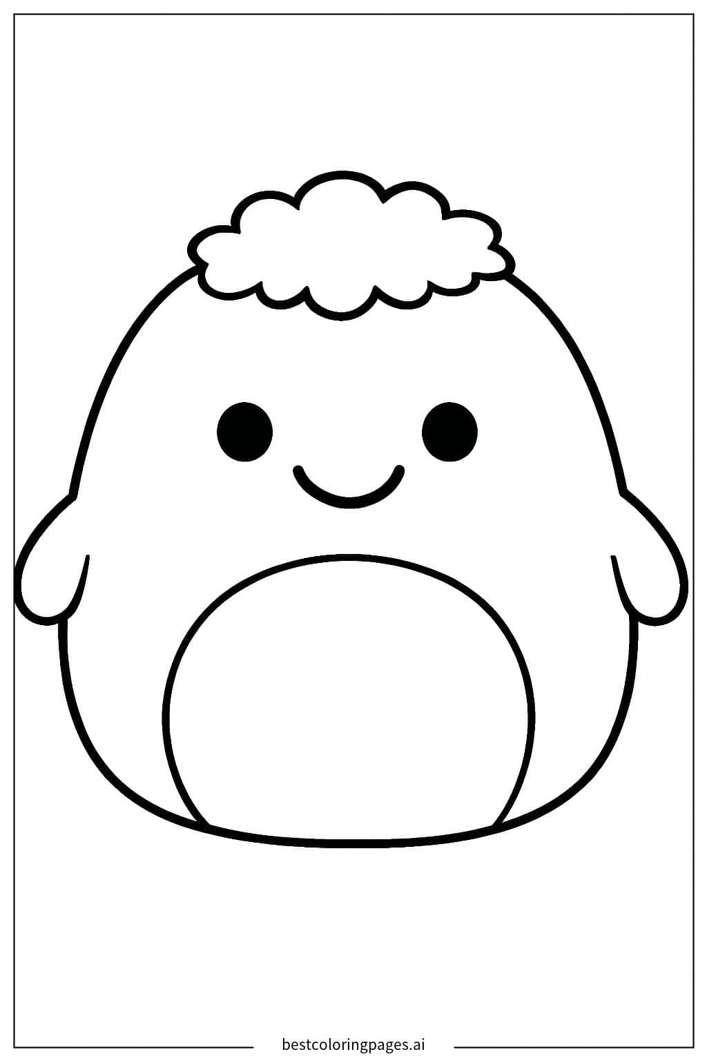 Smiling Squishmallow Coloring Page