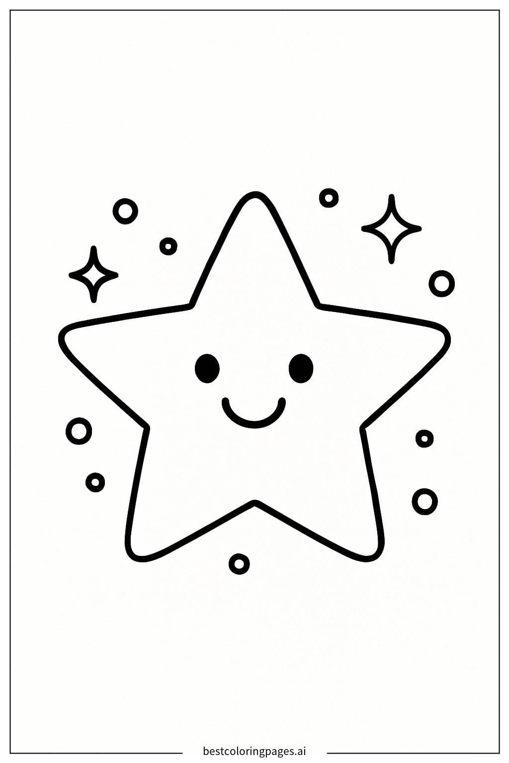 Smiling Star Decoration Coloring Page