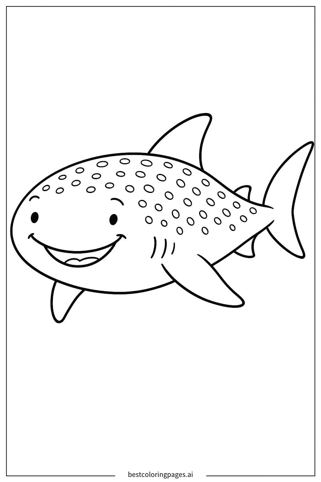 Smiling Whale Shark Coloring Page