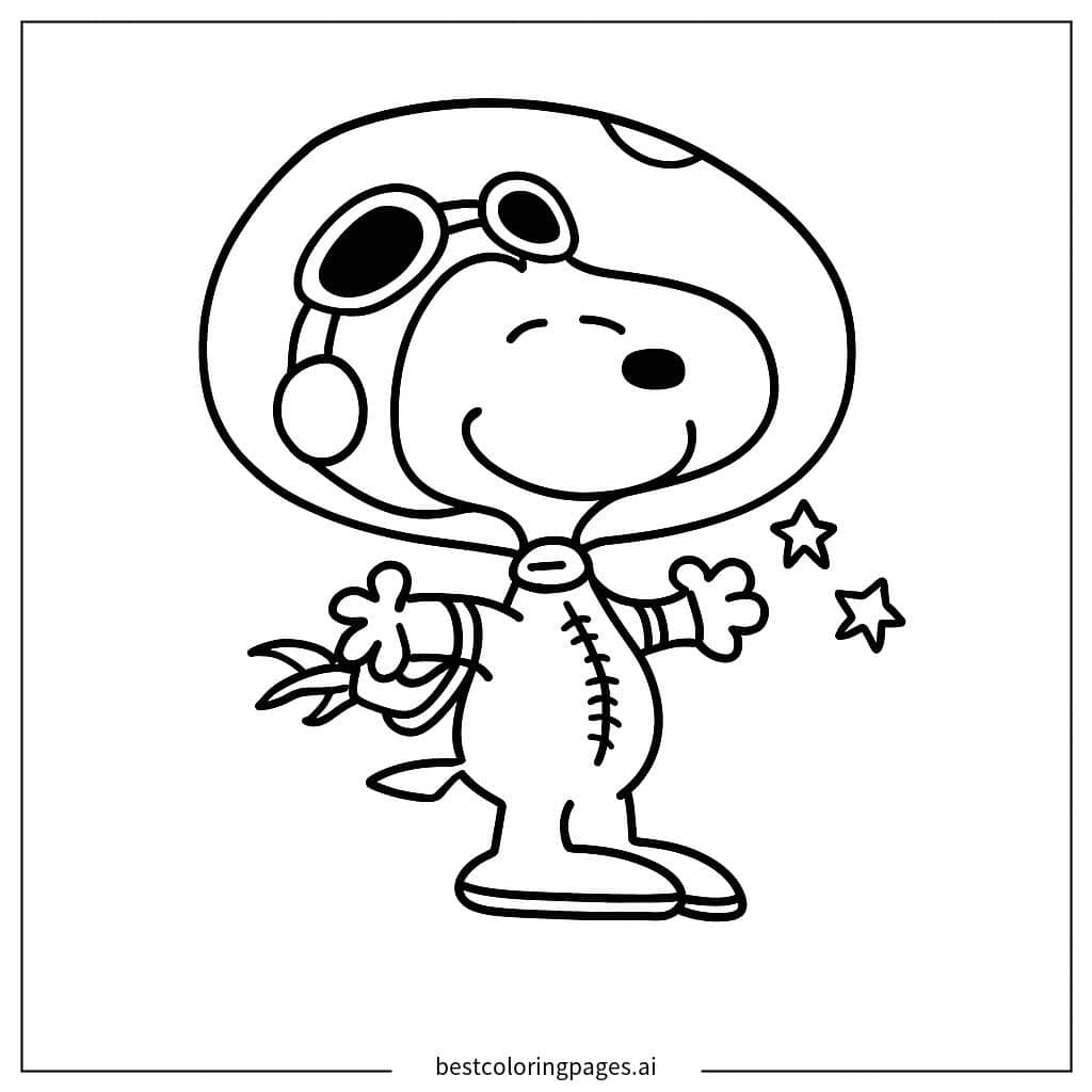Tranh tô màu Snoopy trong Không Gian