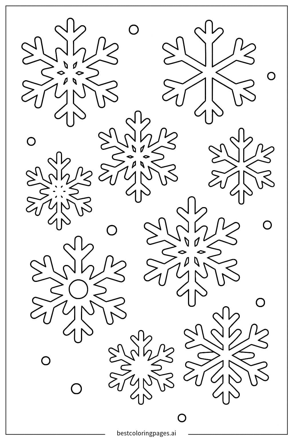 Desenhos de Flocos de neve caindo do céu para Colorir
