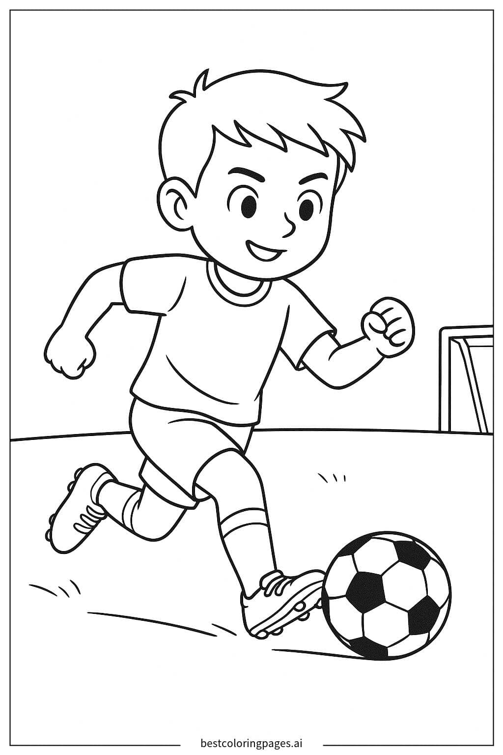 Soccer Player Passing the Ball Coloring Page