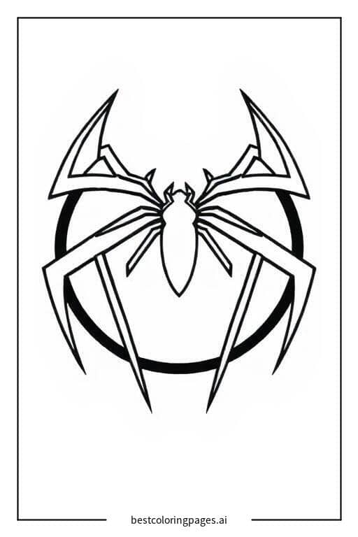 Coloriage Logo emblématique de l'araignée de Spiderman
