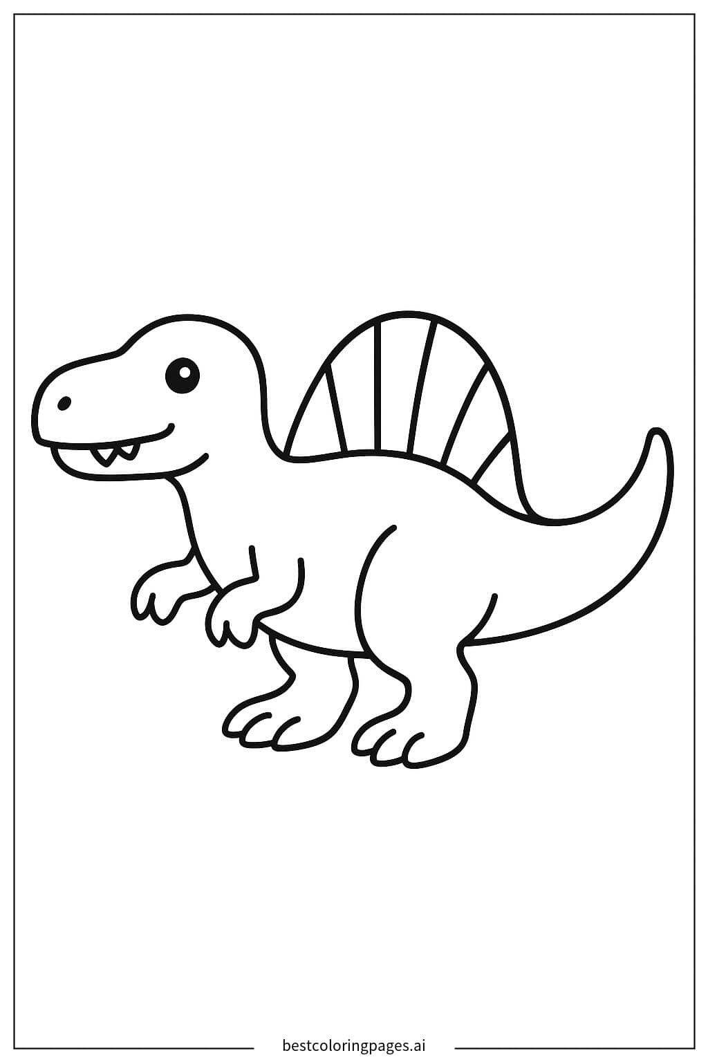 Disegni di Silhouette Semplice di Spinosaurus da Colorare