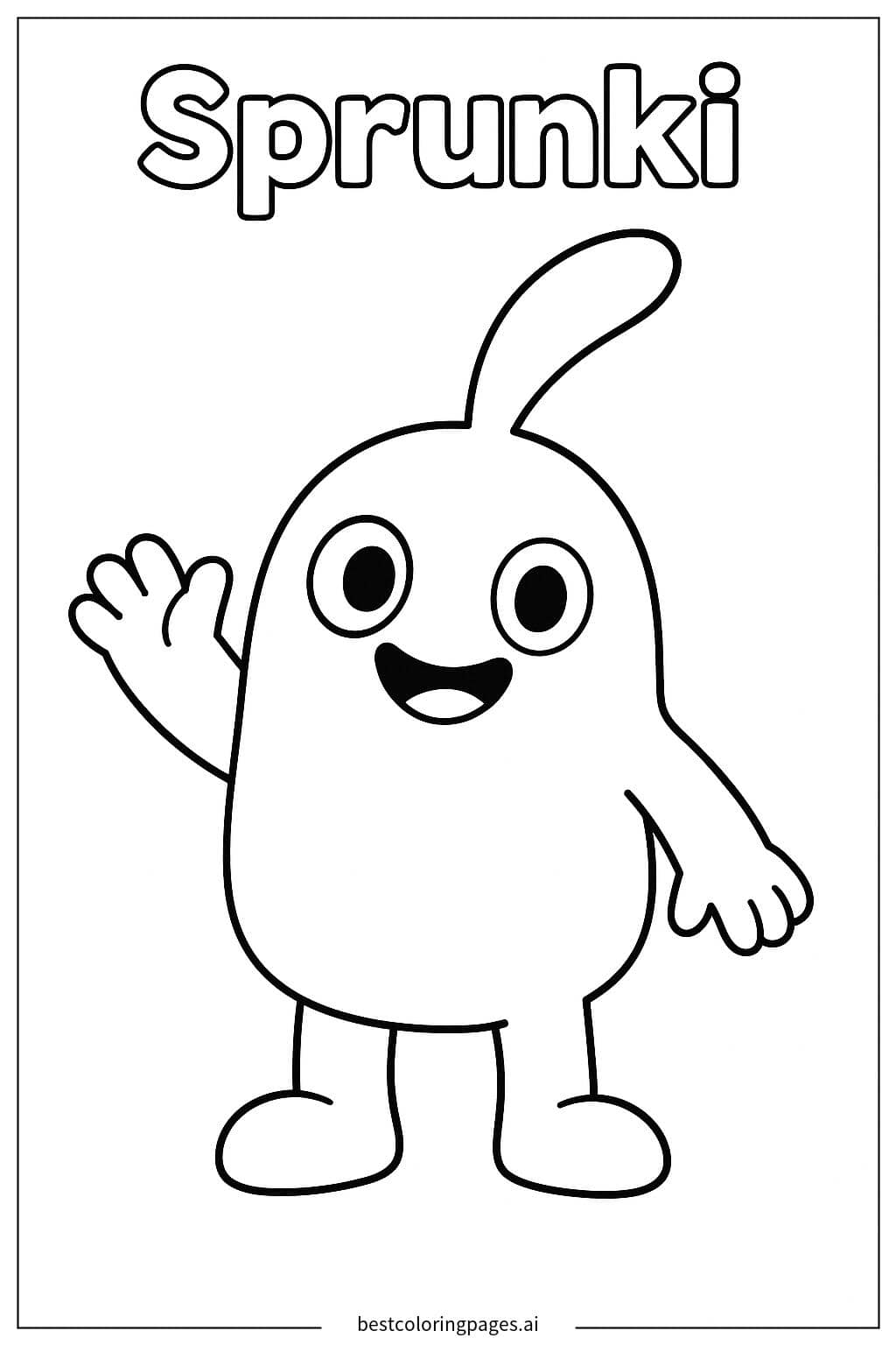 Dibujos de Sprunki Saludando para Colorear