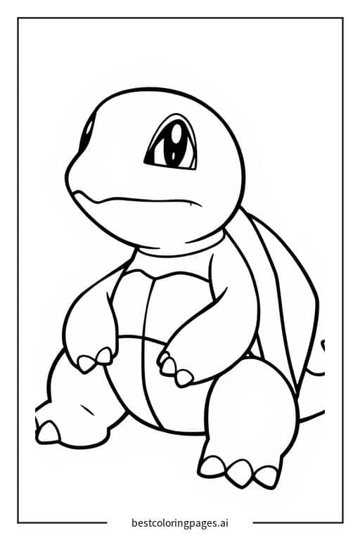 Coloriage Carapuce assis