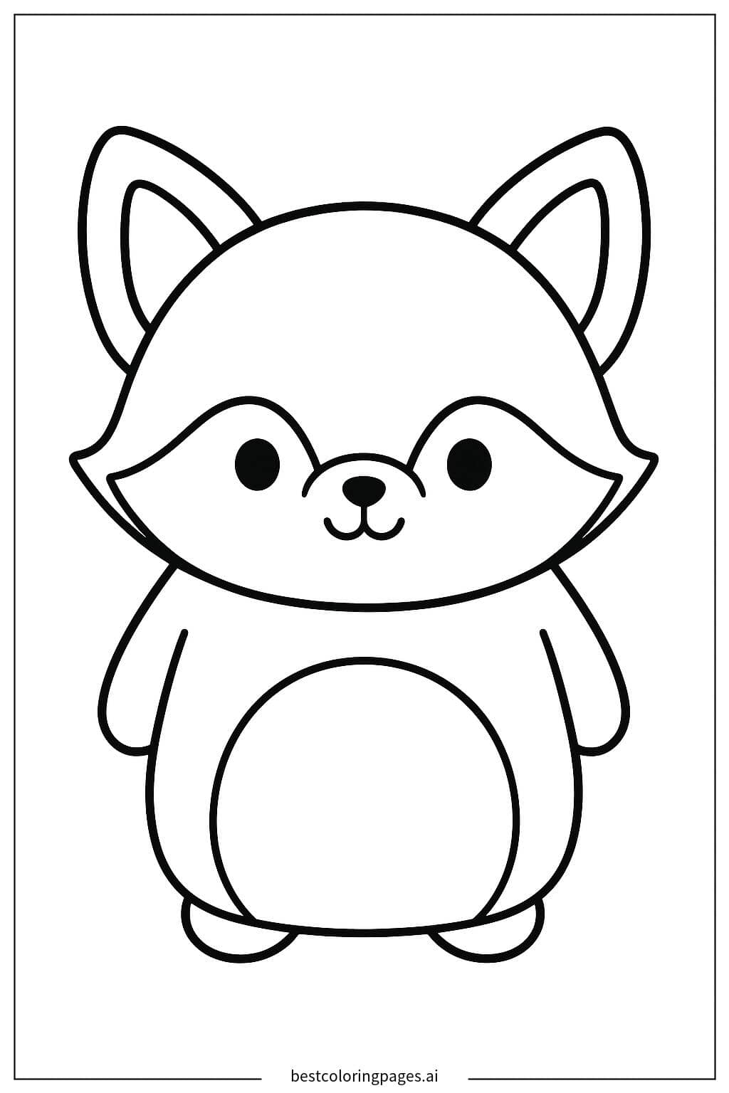 Dibujos de Zorro Squishmallow de Pie para Colorear