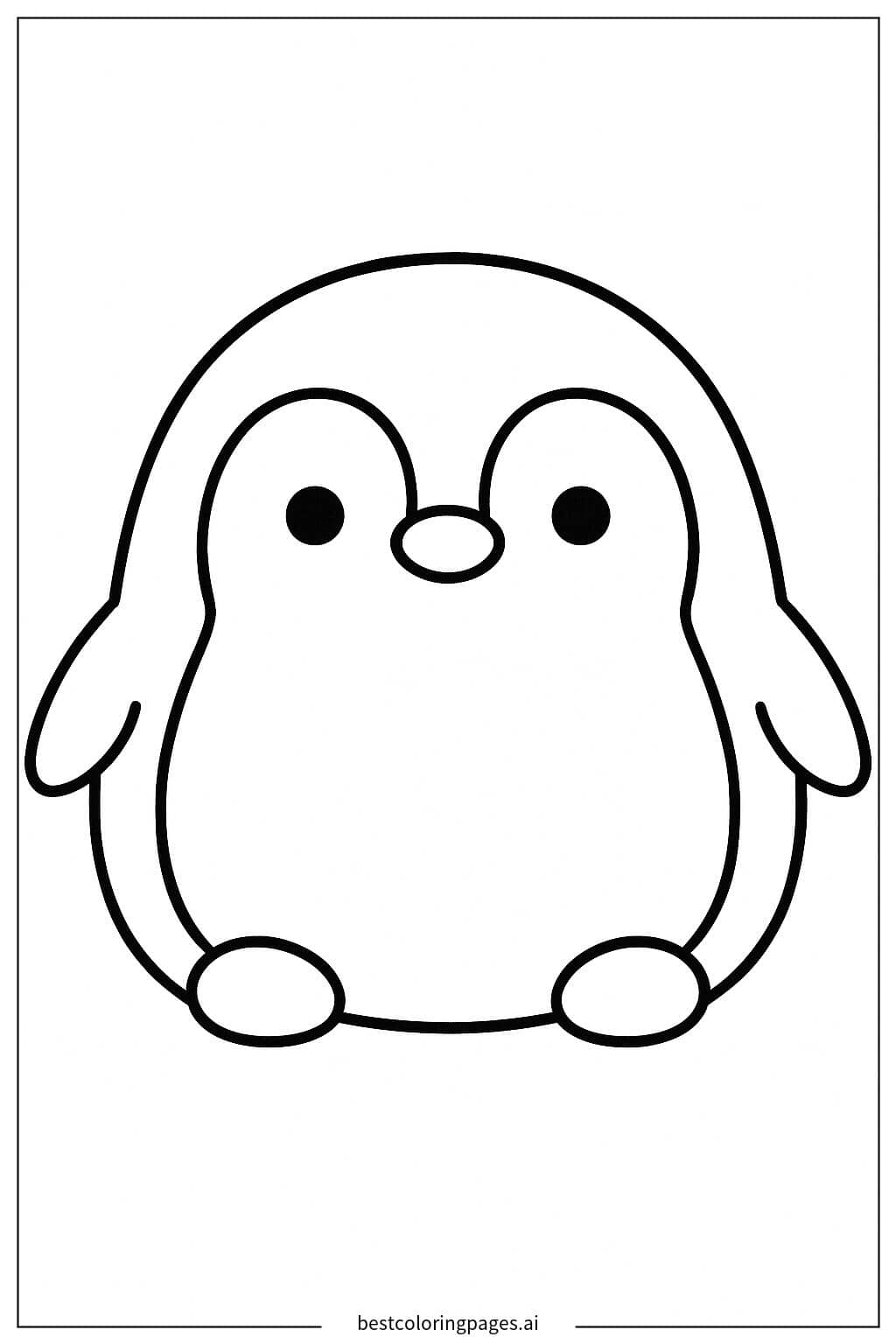 Dibujos de Pingüino Squishmallow Sentado para Colorear