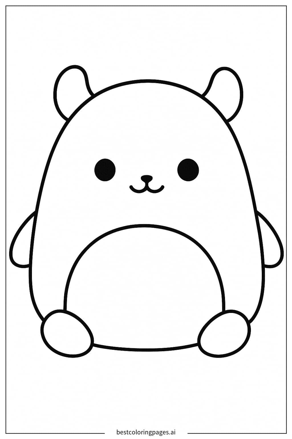Dibujos de Squishmallow Sentado Relajado para Colorear