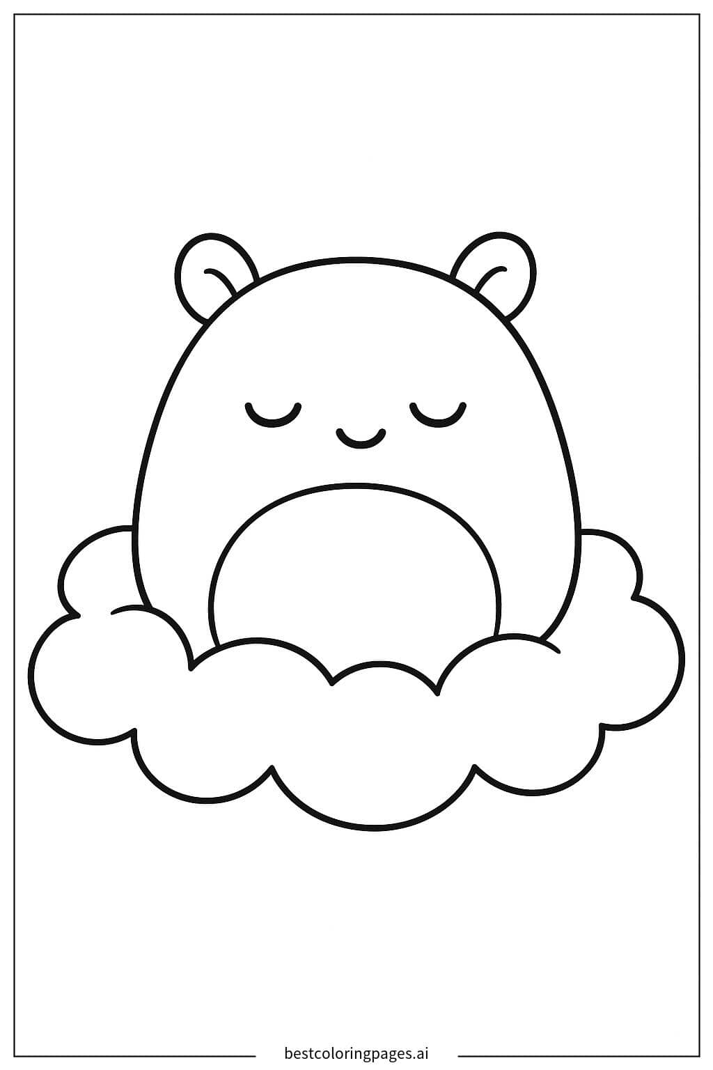 Dibujos de Squishmallow Durmiendo para Colorear