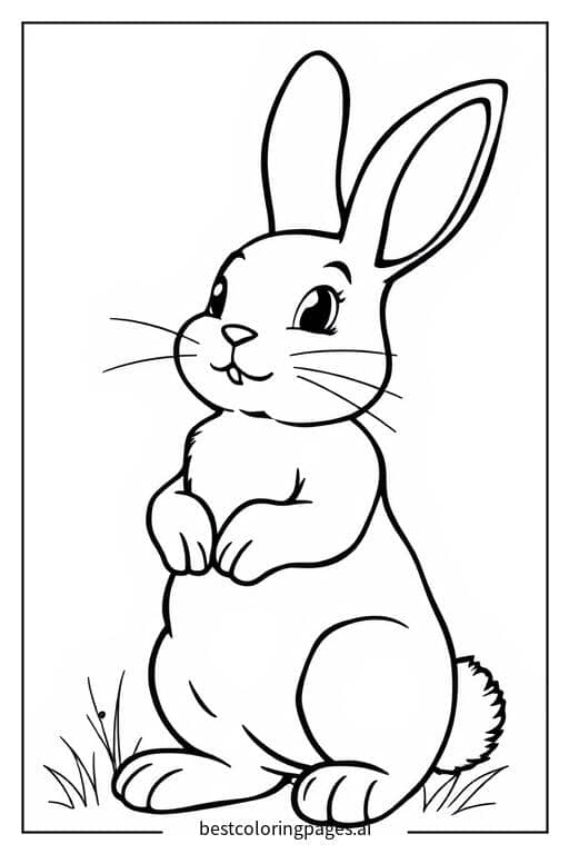Standing Easter Bunny Coloring Page