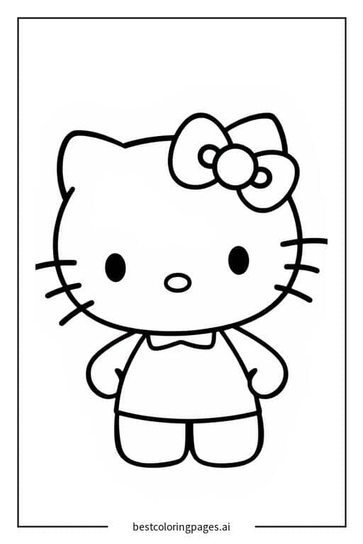 Coloriage Hello Kitty Debout