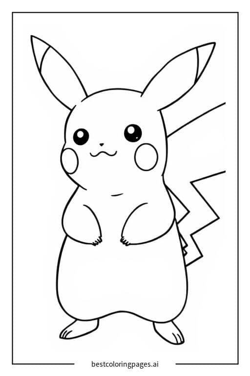 Coloriage Pikachu Debout