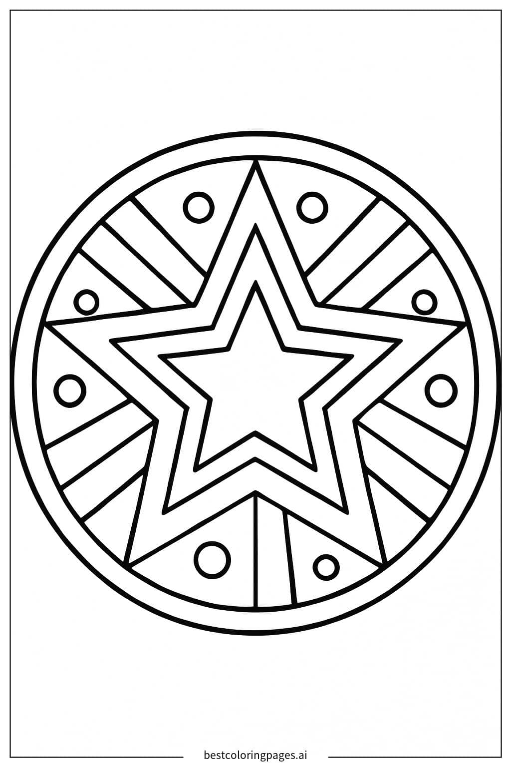 Star-Themed Mandala Coloring Page Coloring Page