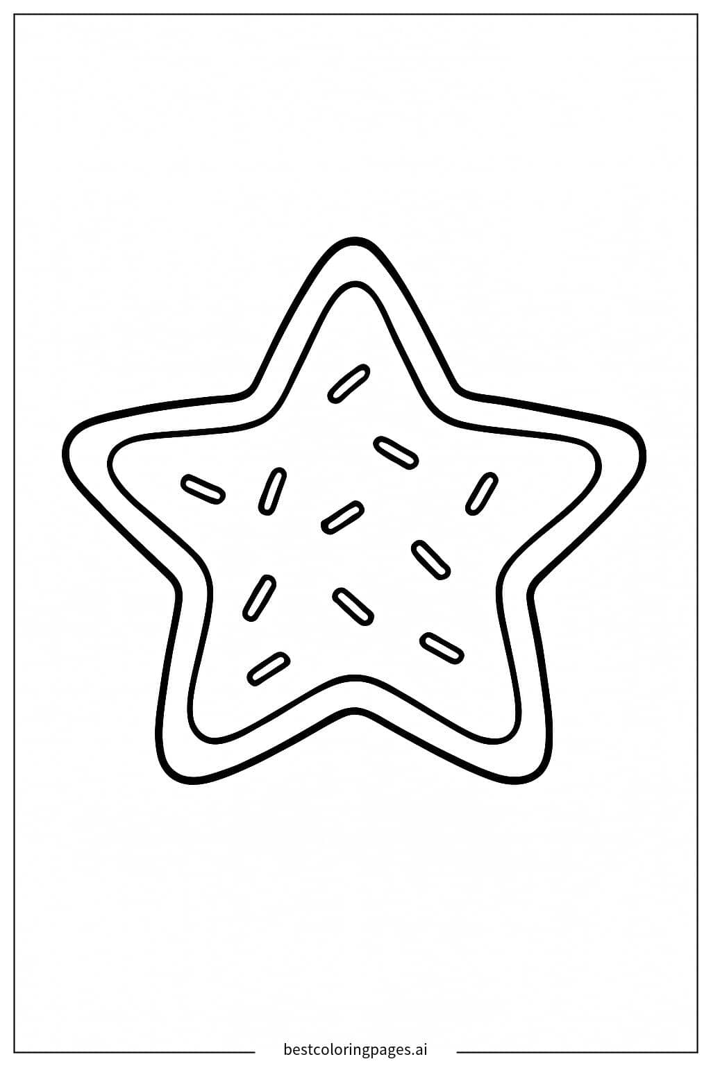 Desenhos de Biscoito em Forma de Estrela para Colorir