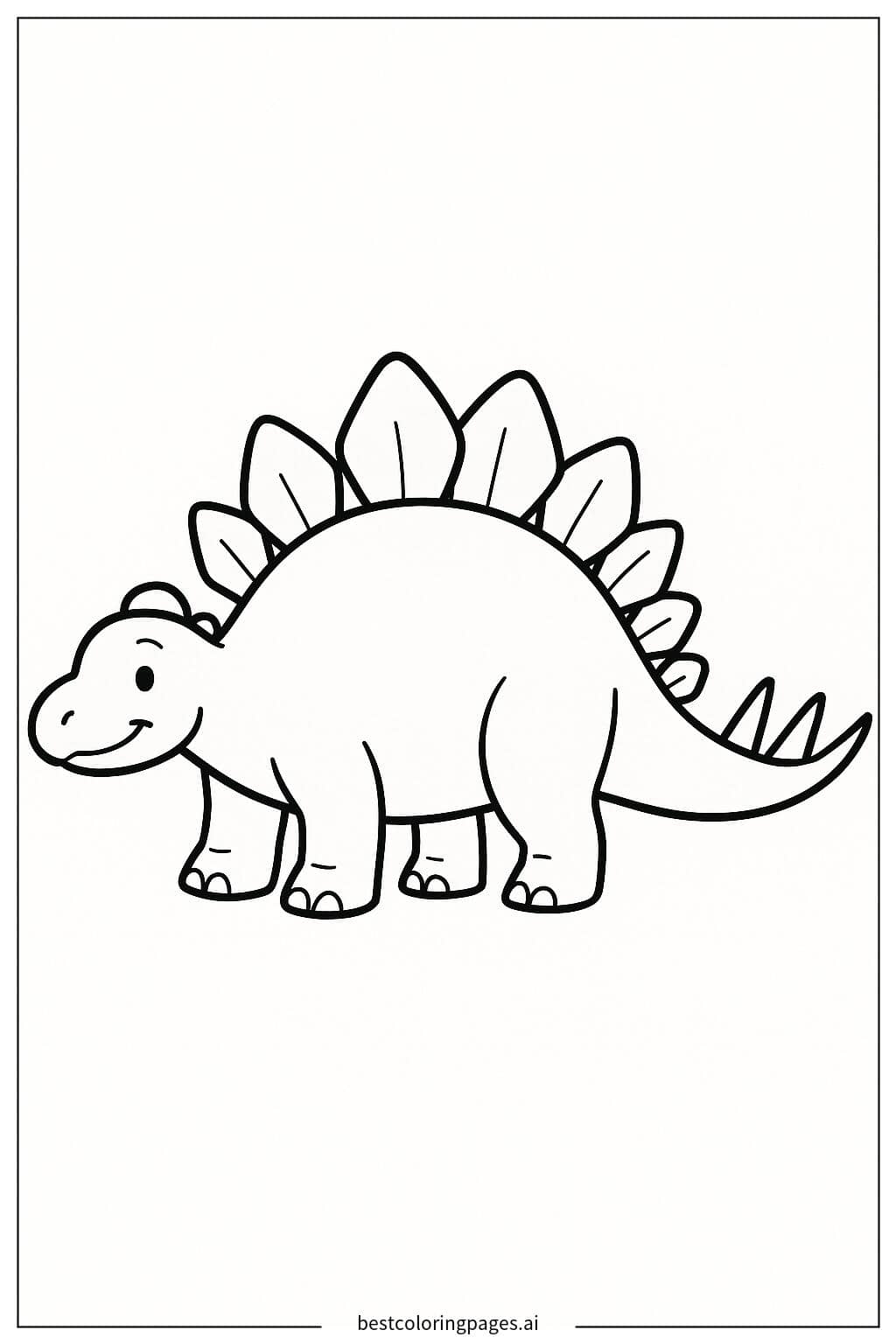 Stegosaurus Standing Still Coloring Page