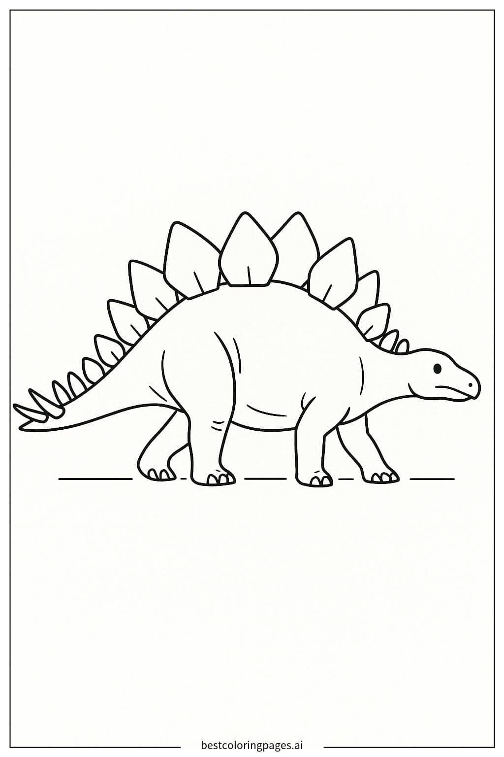 Stegosaurus Walking Slowly Coloring Page