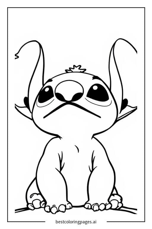 Desenhos de Stitch olhando para o céu para Colorir