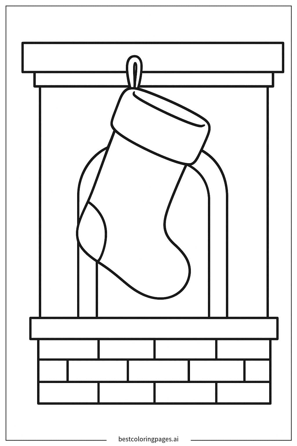 Desenhos de Meia Pendurada na Lareira para Colorir