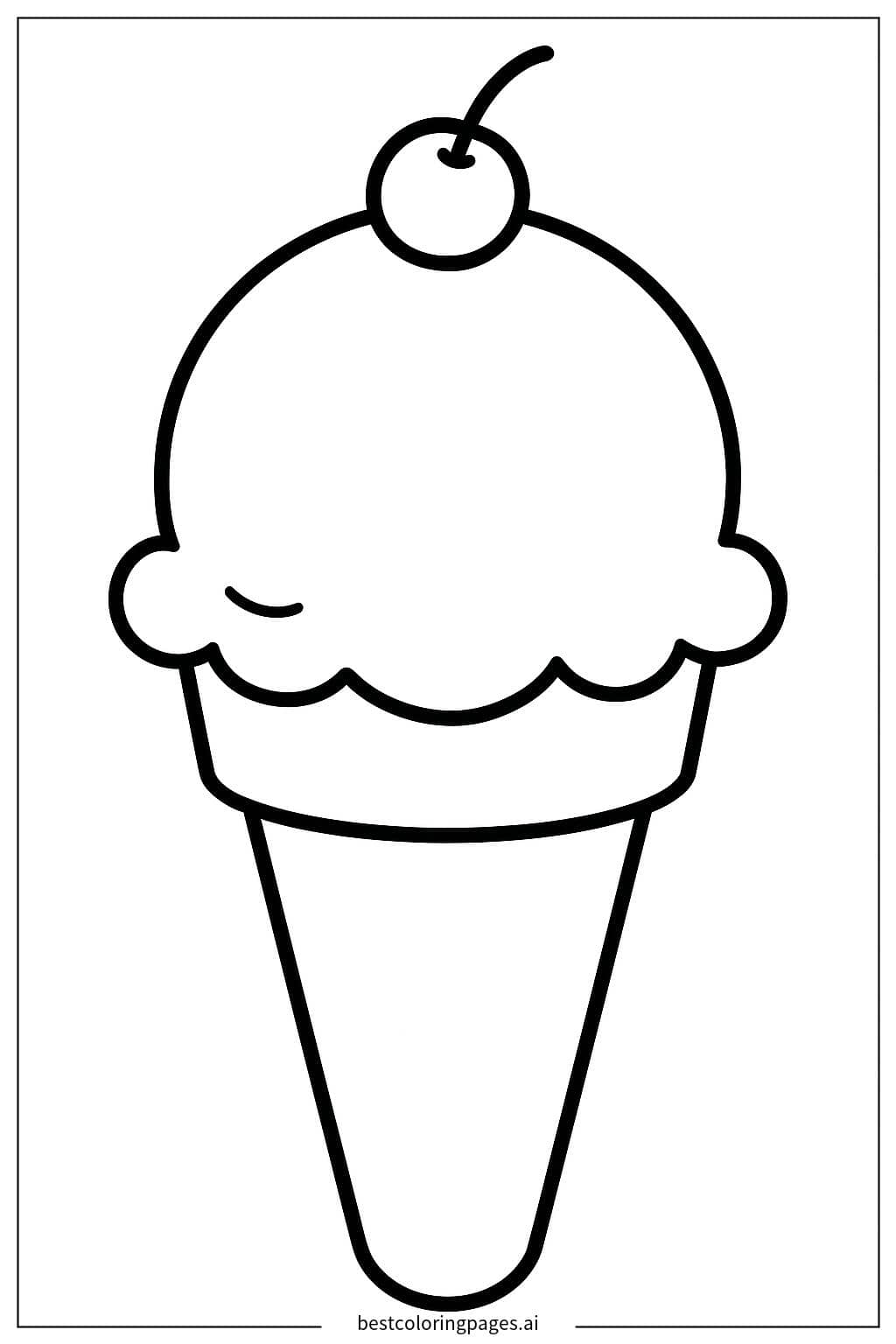 Coloriage Boules de glace à la fraise