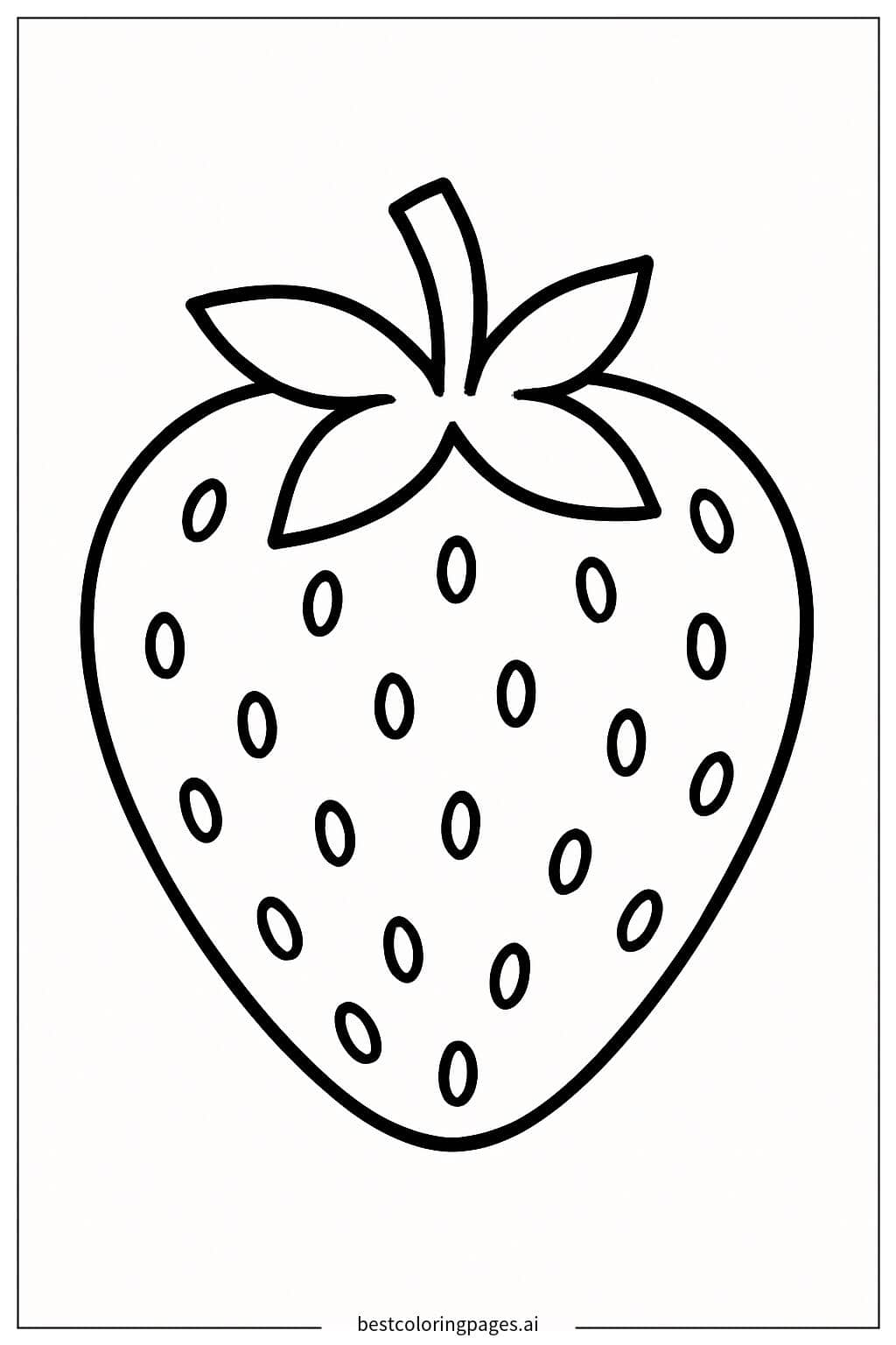 Simple Strawberry Coloring Page Coloring Page