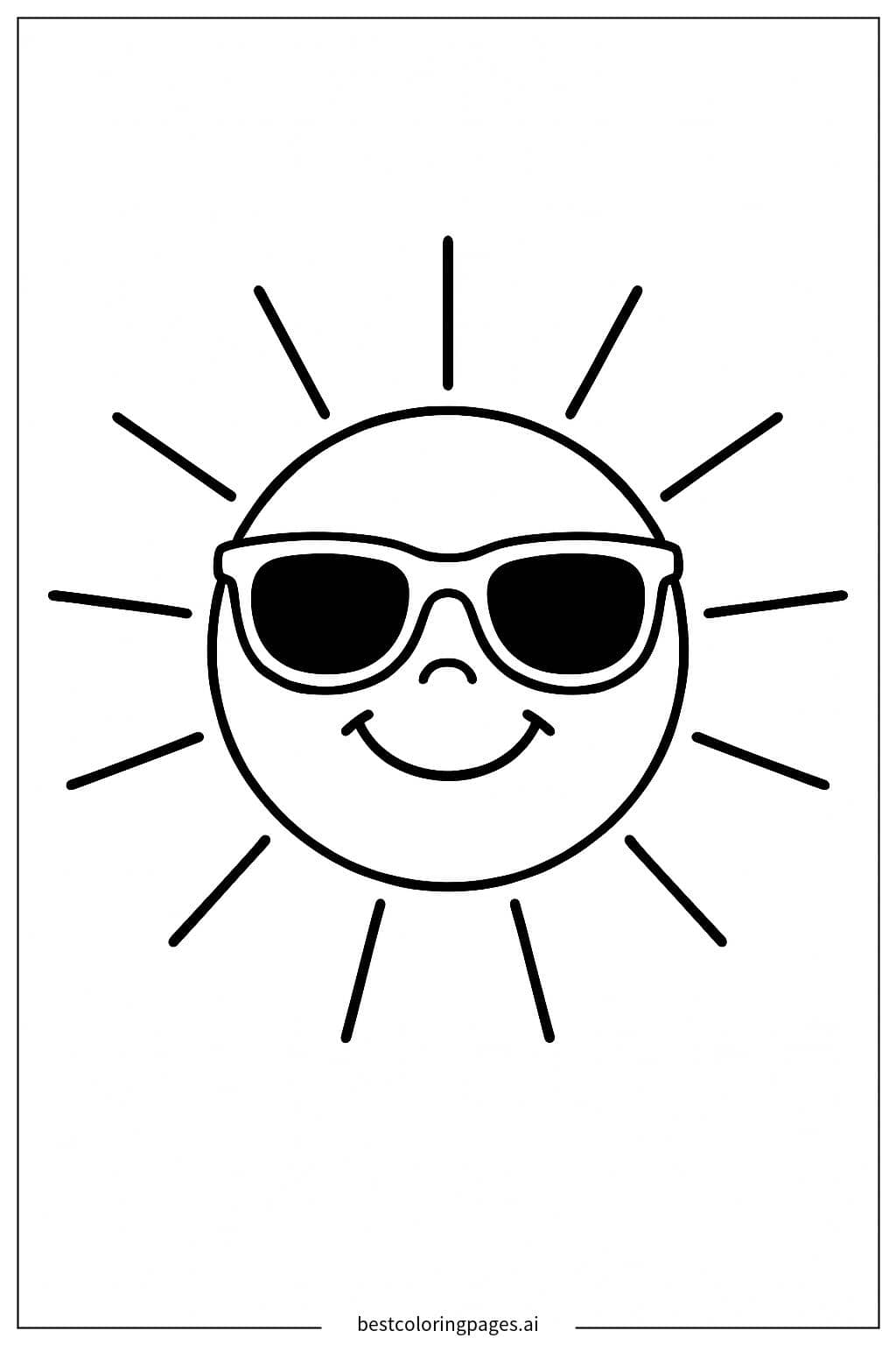 Sonne mit Sonnenbrille Ausmalbilder