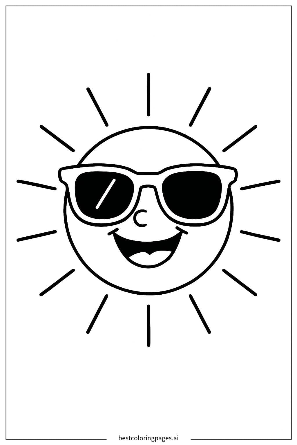 Sonne mit Sonnenbrille Ausmalbilder