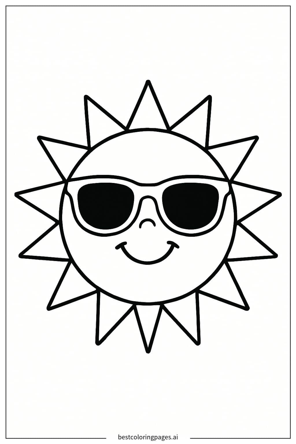 Sonnenschein mit Sonnenbrille Ausmalbilder