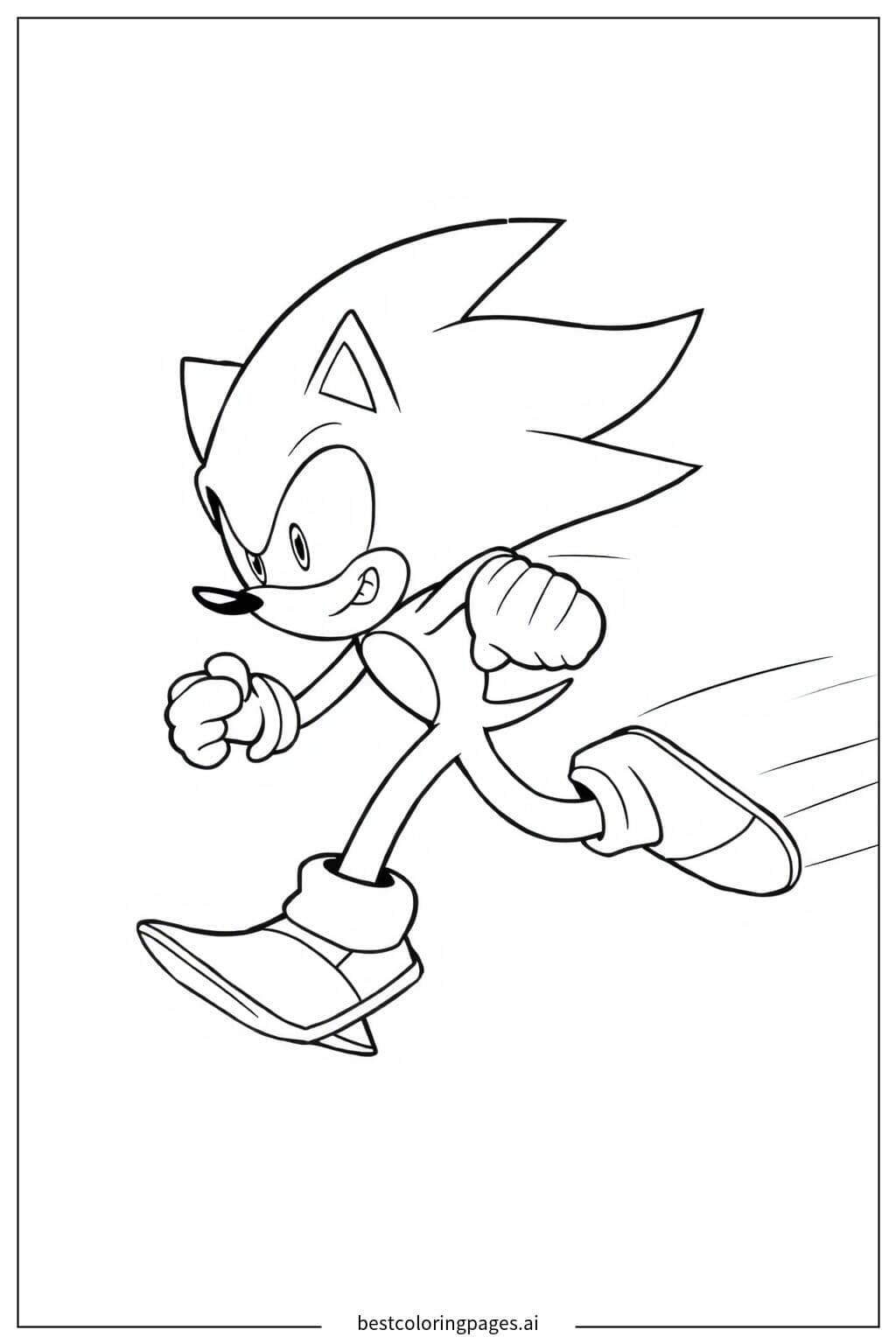 Super Sonic Sprinting Adventure Coloring Page
