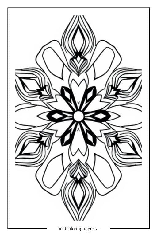 Gambar Mewarnai Desain Abstrak Simetris