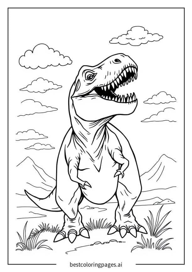 T-Rex, der zum Himmel brüllt Ausmalbilder